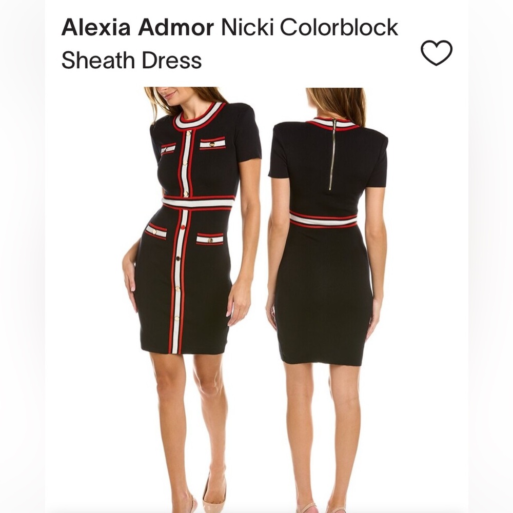 ALEXIA ADMOR
Nicki Colorblock Sheath Sweater Dress sz xs red blue white